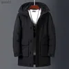 Parkas masculinas para baixo 2023 novas jaquetas de inverno homens pato branco quente com capuz longo jaquetas outono casual topo parka preto fofo casaco bege wl231115