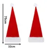 Party Hats Christmas Black Red Plush Hat Santa Novelty Hat Kids Christmas Decorations For Year Home Santa Claus Gift Party Supplies 231114