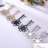 Bengelen kroonluchter oorbellen atoom hanger drop the bigbang theory physics chemie roestvrij staal zwart goud kleur earring dhgarden dh9xl