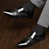 Dress Shoes Autumn Men's Mesh Face Breathable Comfortable Soft Sole Business Lacquered Pointed Flat Bottom Leather