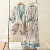 Home Clothing Femmes glace soie pyjamas costume à manches courtes vêtements de nuit imprimer maison vêtements décontracté pyjamas ensemble vêtements de nuit d'été R231115