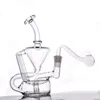 Portátil Recycler Oil Burner Bong Dab Rig Wax Water Bong Heady Klein Recycler Bongs Bubbler Cyclone Smoking Pipe com Masculino Glass Oil Burner Pipe Mais Barato