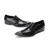 Kleid Schuhe Herren Echtes Leder Schlangenhaut Dekor Spitze Zehen Oxford Für Männer Luxus Slip On Hochzeit Brogues Zapatos
