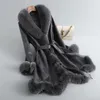 Women's Fur Faux Lady Luxury Collar Long Jacket Women Girl Real Rabbit Leather Warm Full Pelt Coat Overcoat Parka JT3303 231114