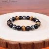 Corrente natural olho de tigre obsidiana hematita contas pulseiras masculino para lti-camada proteção de saúde feminino jóias pulsera hombrel231115