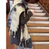 Scarves Women's Winter Scarf Cashmere Thickened And Warm Leaves Printed Fashion Handmade Braided Shawl Accessories