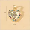 Charms Volaf Copper Heart Charm Pendant Gold Plated Zirconia Components for Jewelry Making VJC103 Drop Leverans smycken smycken findi dhd8c