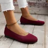 Dress Shoes Oversized 2023 Autumn New Flat Bottom Round Head Pullover Foot Shallow Mouth Mom's Shoes Knitted Fashion Versatile Shoes T231115