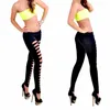 Leggings voor dames mode vrouwen onregelmatig gat holle lage taille zwarte zomer lente 2023