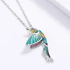 Necklace Earrings Set TIOWIOS 2023 Pastoral Bird Flower Enamel Three Creative Hummingbird Color Animal Ring Party Gift For Women