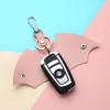 Keychains kleur vleermuis vorm pu lederen auto sleutel bescherming cover cight mode paar case persoonlijkheid retro keychainKeyChains forb22