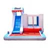 Haj Uppblåsbar bild för vatten Bounce House Combo Park för barn Jumping Jumper med poolboll Boll Pit Wet Dry Castle Outdoor Play Fun in Garden Backyard Birthday Party