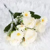 Kwiaty dekoracyjne Europejskie pięć wiosennych pąków jedwabiu róża sztuczna kwiat ślub domowy stół i aranżacja