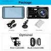 CAR DVRS 4 بوصة DASHCAM DUAL LENS TOUCH SCREEM CARMA HD 1080P CAR DVR الكاميرا الخلفية الأمامية في الفيديو الكاميرا لقيادة السيارة داش كاميرا Q231115