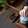 Cucharas de té japonesas Retro hechas a mano de bambú tejido Chaze laca recogedor cuchara de loto traje de aguja.