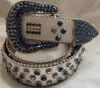 BB Belt Designer Belt Simon New BB Belt Crown Crystal Headmens Belt för kvinnor Shiny Diamond Belt Black On Black Blue White Multicolour With Bling Rhinestones X14