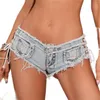 Kvinnors shorts kvinnor klubbkläder sexig tjej jeans denim dans thong sommar damer bomull superrosa vit svart 07012716