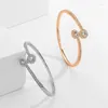 Bangle ZAKOL Prachtige Hart Ronde Zirconia Armbanden Voor Vrouwen Mode Geometrische Rvs Bruids Widding Sieraden