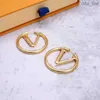 Luxury big gold hoop earrings for lady women 4cm orrous girls ear studs set Designer Jewelry earring Valentine's Day Gift engagement for Bride