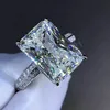 Mode Big Square Crystal Stone Women Wedding Bridal Ring Luxury verlovingsfeestje Verjaardag Beste cadeau grote ringen