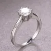 Cluster Rings Caoshi Classic Wedding Jewelry Silver Color With Solitaire 6 Cz Stone For Women Love Accessories Valentines Gift