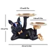 Decorative Objects Figurines Resin Bulldog Desktop Storage Statue Animal Sculpture Dining Table Decor Multi Functional Office Home Decoration Tray 231115