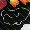 Colored Crystal Bracelet Necklaces Rainbow Diamond Necklaces Rhinestone Bracelet Jewelry Sets With Box