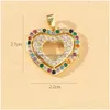 Charms Volaf Copper Heart Charm Pendant Gold Plated Zirconia Components for Jewelry Making VJC103 Drop Leverans smycken smycken findi dhd8c