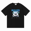 T-shirts pour hommes 23ss Rhude Mens T-shirt de haute qualité Tess Designer Casual Fashion manches courtes Europe Amérique Hommes Femmes Col rond T-shirts Taille américaine S-2XL Chaleur