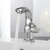 Rubinetti per lavabo da bagno 1 pezzo Rubinetto a cascata da banco Miscelatore per lavabo Rubinetti monocomando freddi Rubinetto monocomando quadrato cromato Anti-impronta digitale