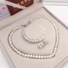 Wedding Jewelry Sets Luxury Jewelry Natural Freshwater Pearl Japanese and Korean Style Chalcedony Necklace Pendant Accessories Engagement Gift 231115