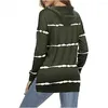 Damen Pullover Casual Frauen Lose Mode 2023 Herbst Tops 5XL Große Größe Tie Dye Stripe T Shirt Langarm Übergroßes T-Shirt Damen Top