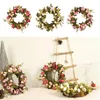 Juldekorationer Rose Flower Wreath Handgjorda blommiga konstgjorda vårskrysare för ytterdörrvägg bröllopsfest heminredning