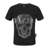 Pleinxplein pp 남자 티셔츠 오리지널 디자인 여름 셔츠 plein 티셔츠 pp 면화 모조 다이아몬드 두개골 패턴 셔츠 짧은 슬리브 2061 컬러