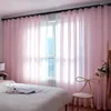 Curtain Nordic Pastoral Style Fashion Trend Half Shading Yarn Solid Color Simple Modern Light Thin