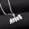 Pendentif Colliers 24 PC / Lot Parents Fils Filles En Acier Inoxydable Famille Garçons Filles Mères Pères Cadeaux pour Maman Papa