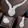 Ketting oorbellen set Missvikki Afrikaanse bruid armband ringen 4 stks voor vrouwen Nigeriaans bruiloft sieraden cadeau