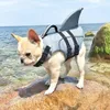Dog Apparel Pet Dog Life Jacket Safety Clothes Life Vest Collar Harness Saver Pet Dog Swimming Preserver Summer Swimwear Mermaid Shark 231114