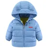 ジャケット2022冬の頑丈な子供たちのためのジャケット太いフード付きアウターウェアコート秋のベイビーキッズコットンパッド服1-6年j231115
