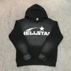 Мужские брюки Hellstar Hoodie Guard Set Vintage Wash Print с принтом High Street 1 и женские спортивные 231114