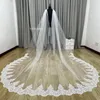 VEILOS BRIDAIS POS REAL POS CAPE VEIL BRANCO/ombro de marfim TULLE TULLO LONGO SHAPEL GRIM COM ACESSO DE LACIN LACE