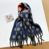 Szaliki zimowe geometryczne okrągłe kaszmirowe szalik kobiety design gęste paszmina ciepły szal owinę decerchief brzęczenie koc poncho stole