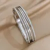 Bangle Flashbuy Trendy Chic Multi-layer Rhinestones Metal Wide Stainless Steel Bangles Bracelet For Women Gold Color Accessories