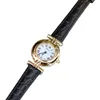 Wristwatches Vintage Leather Strap Ladies Subdial Watch Watches For Women Luxury White Girls Accessories Gifts