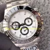 Montres chronographes pour hommes 2 couleurs pour hommes 40 mm Cadran blanc Panda 116500 Lunette en céramique CLEAN CAL.4130 Mouvement Acier 904L Montre de sport ultra-mince 40 mm x 12,5 mm