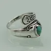 Cluster Rings Vintage Turquoise Exaggerated Ring Creative Flower Plated Thai Silver Adjustable