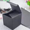 Pudełka biżuterii 30-50PCS/PCS W*W 3 4 5 6 7 8 9 10 H 4 ~ 13CM Black CardPaper Box 350GSM DIY Pakiet do zabawki Prezenty biżuterii