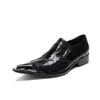 Kleid Schuhe Herren Echtes Leder Schlangenhaut Dekor Spitze Zehen Oxford Für Männer Luxus Slip On Hochzeit Brogues Zapatos