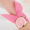 Montres-bracelets Design dames tissu montre-bracelet or mode femmes robe montres haute qualité tissu doux filles