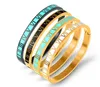 Vintage Roman Scripture Letter Bangles Bracelets For Women Black Gold Numeral Color Charm Cuff Bangle Stainless Steel Jewelry